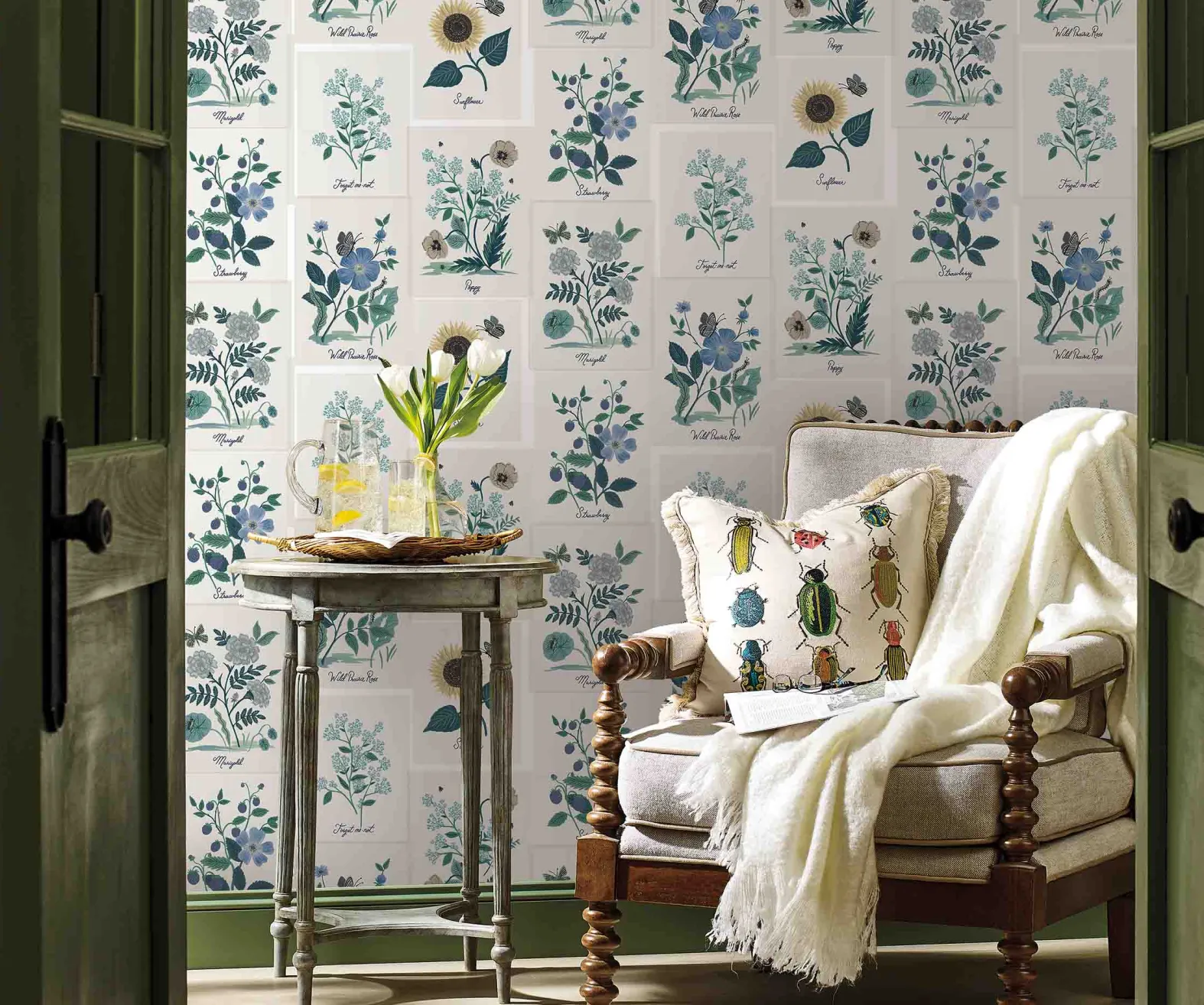 Botanical Prints Wallpaper Sample