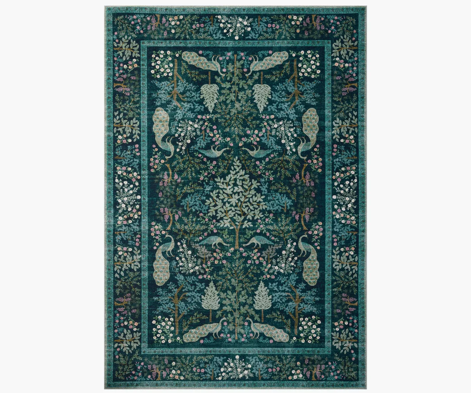 Canopy Peacock Forest Printed Rug