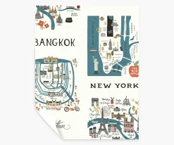 City Maps Peel & Stick Wallpaper Sample