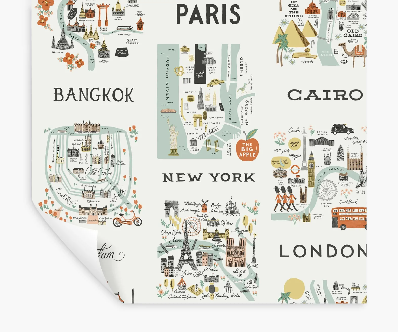 City Maps Peel & Stick Wallpaper