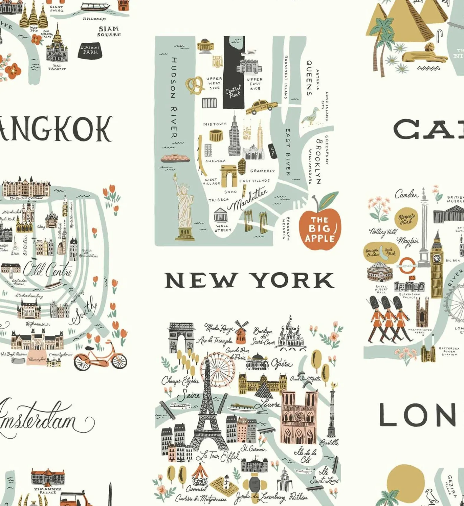 City Maps Peel & Stick Wallpaper