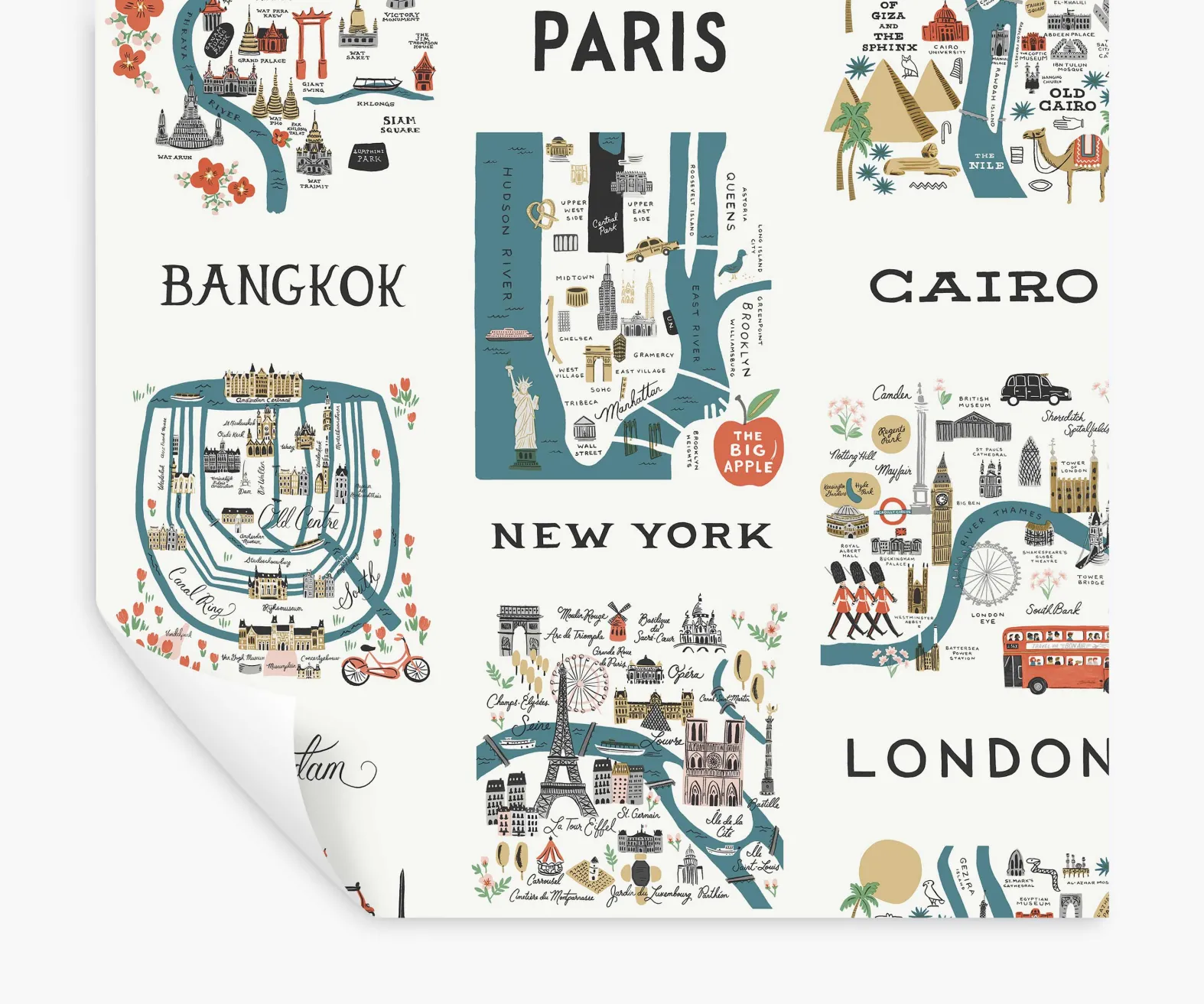 City Maps Peel & Stick Wallpaper