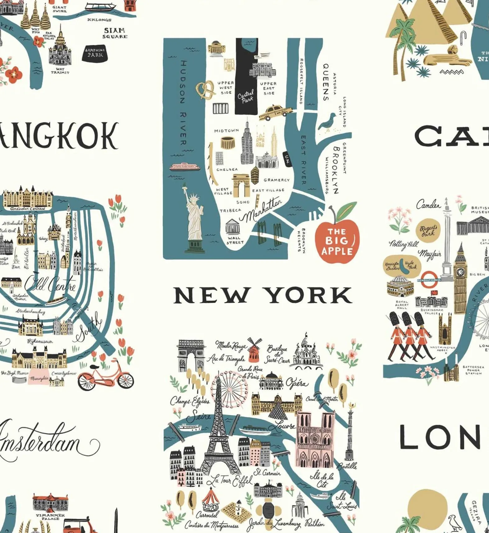 City Maps Peel & Stick Wallpaper