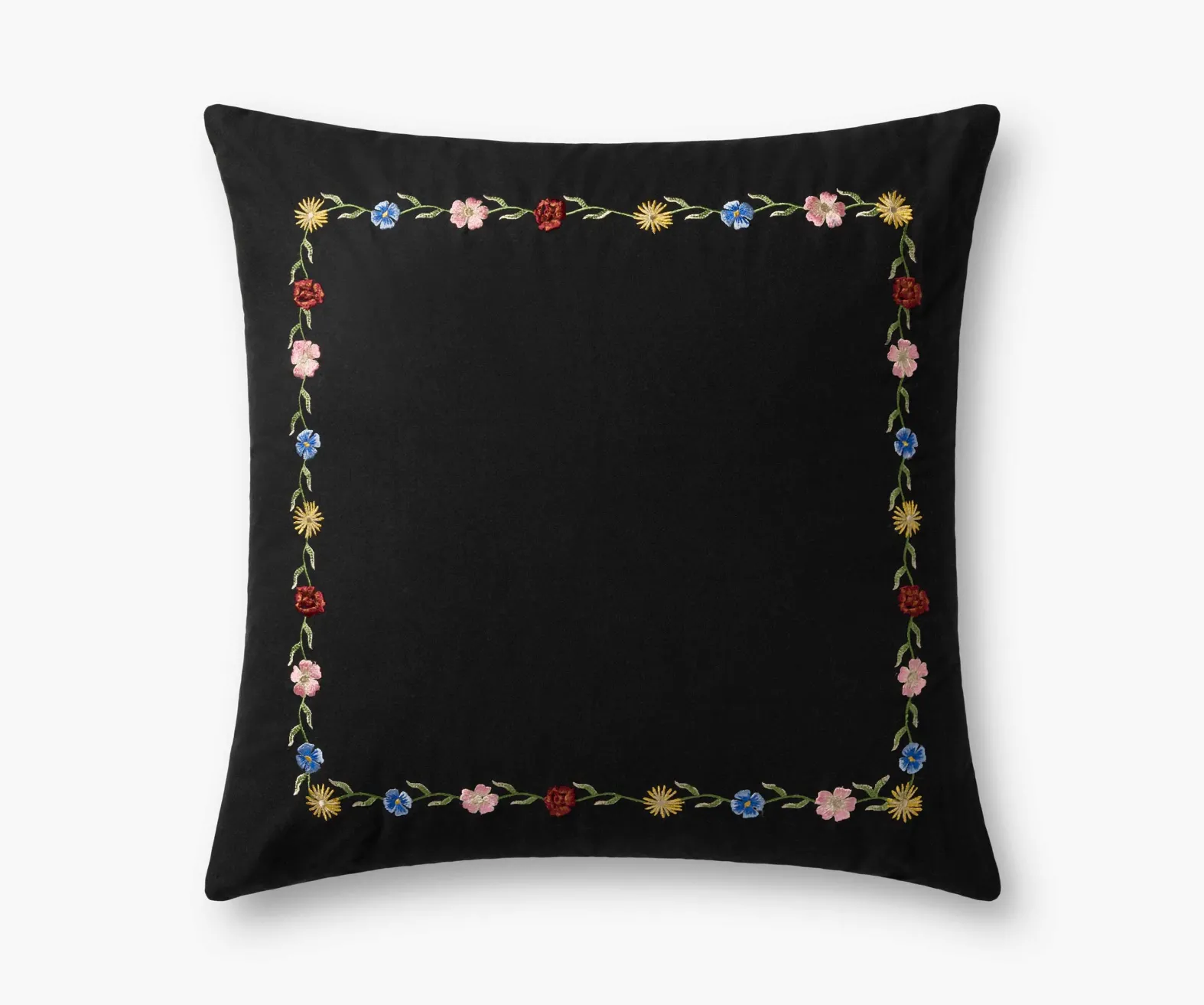 Curio Border Embroidered Pillow