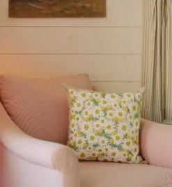 Daisies Embroidered Pillow