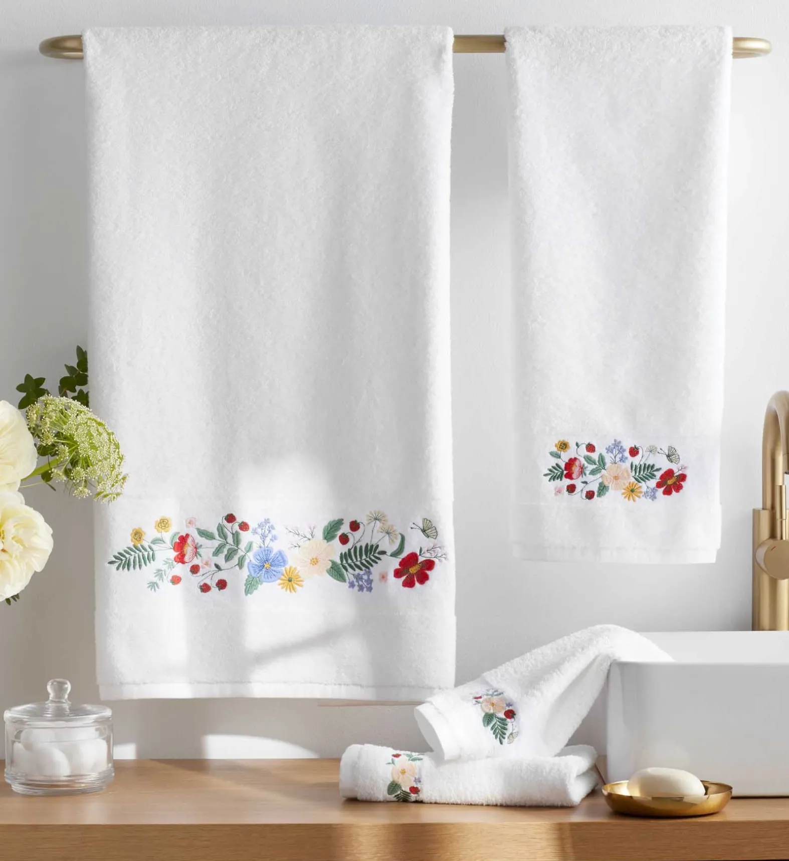 Embroidered Bath Towel