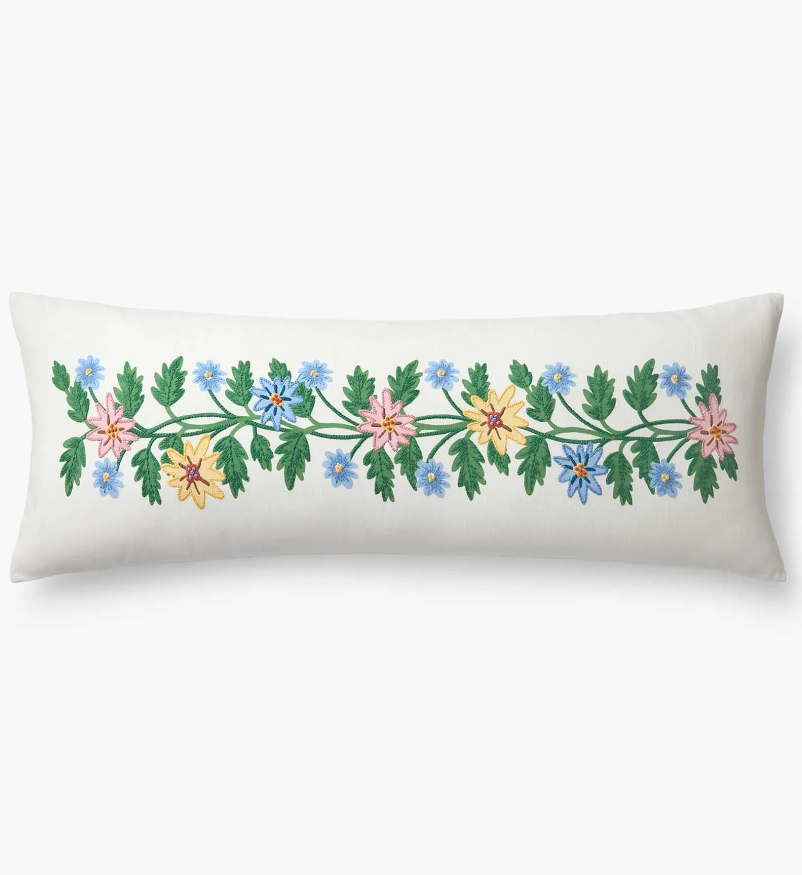 Embroidered Lumbar Pillow Cover