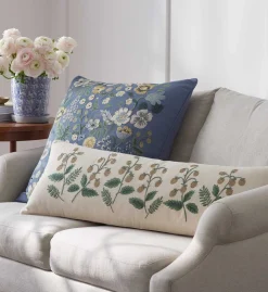 Embroidered Lumbar Pillow Cover