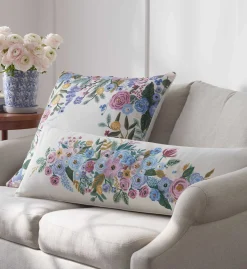 Embroidered Lumbar Pillow Cover