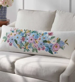 Embroidered Lumbar Pillow Cover