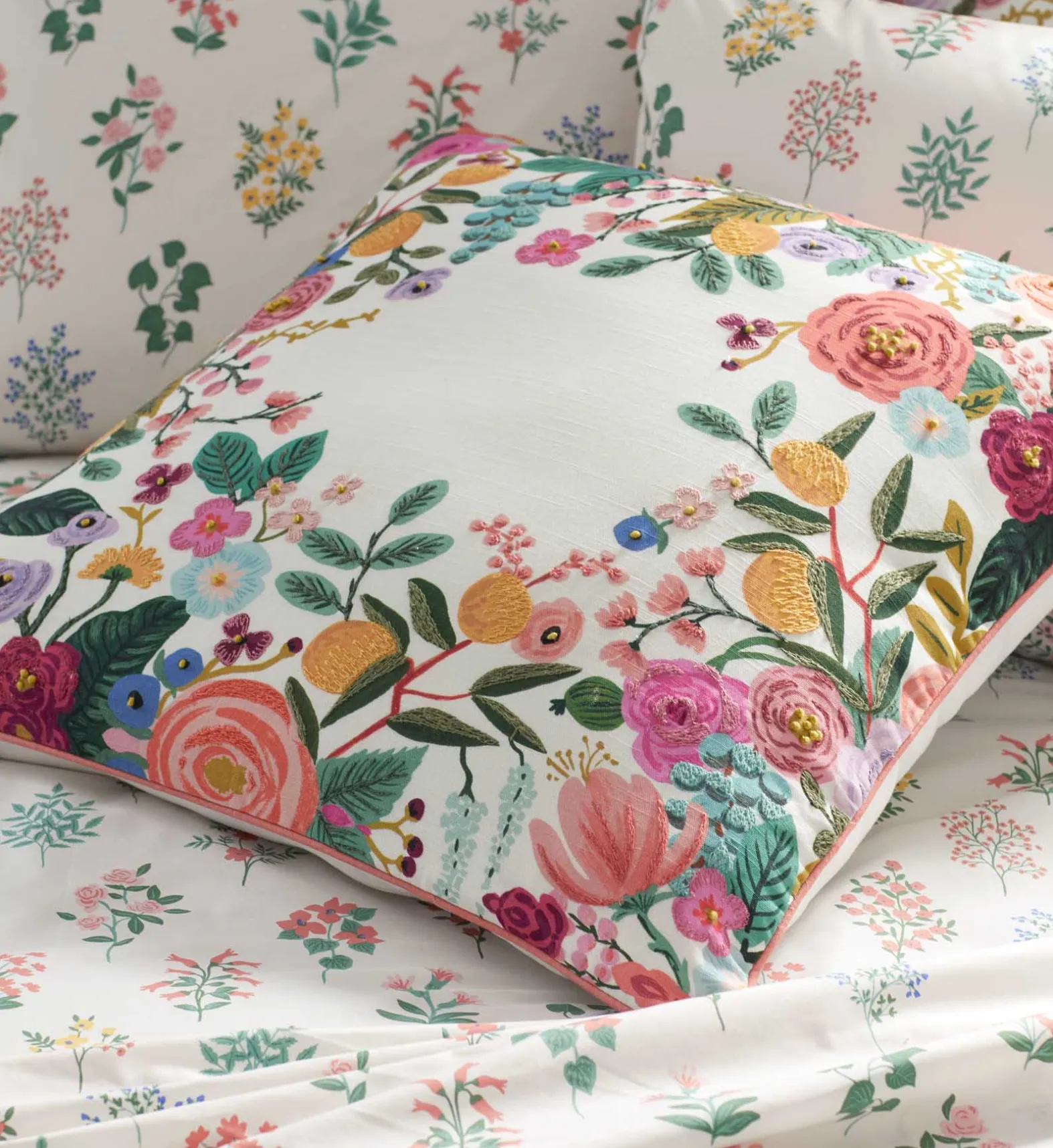 Embroidered Pillow Cover