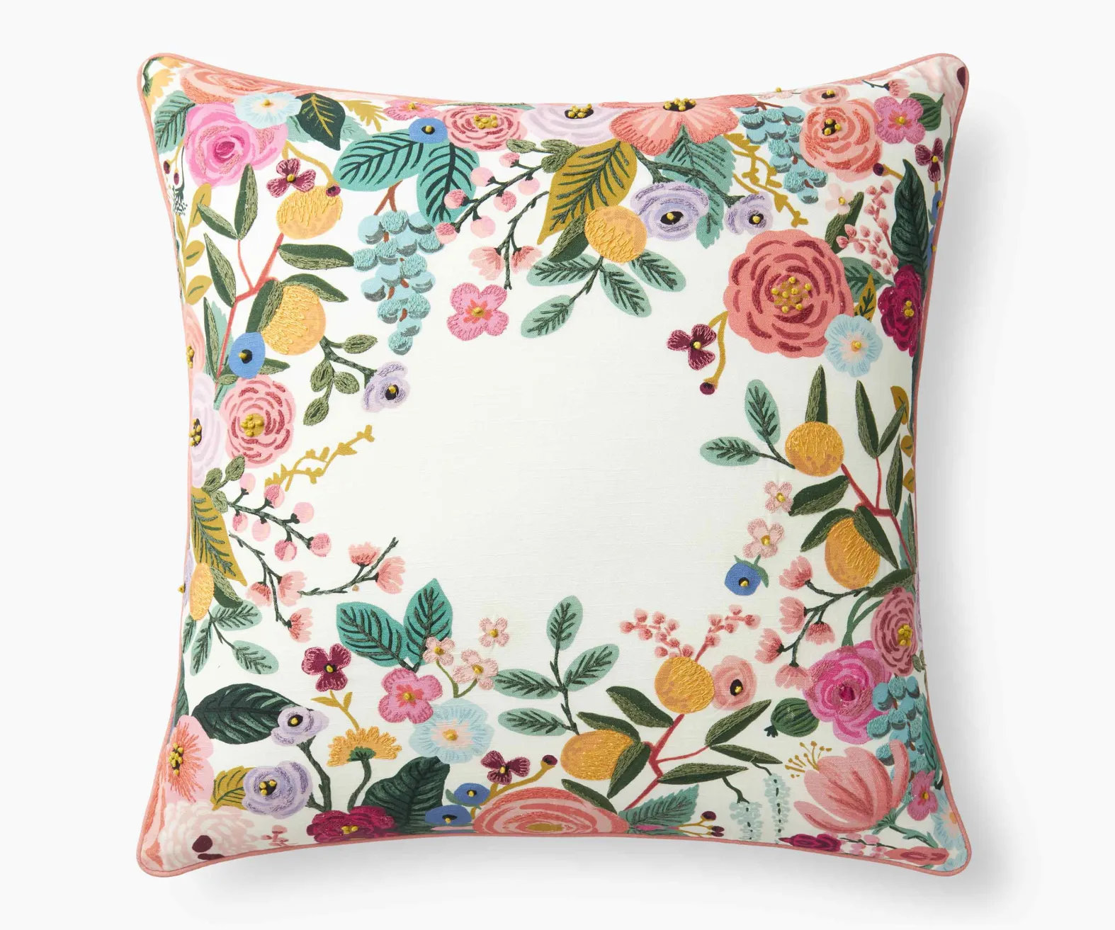 Embroidered Pillow Cover