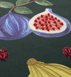 Fruit Stand Embroidered Pillow
