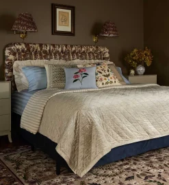 Garden Rose Embroidered Pillow