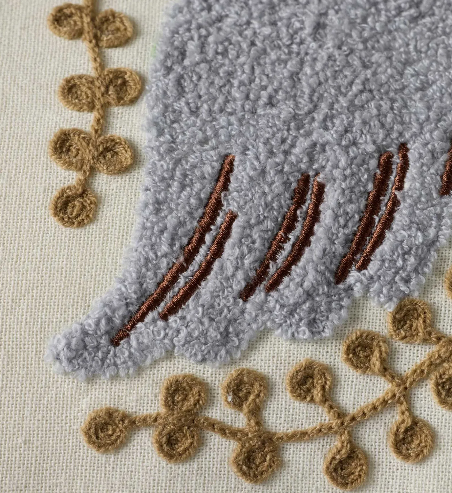 Helena Bouquets Embroidered Lumbar Pillow