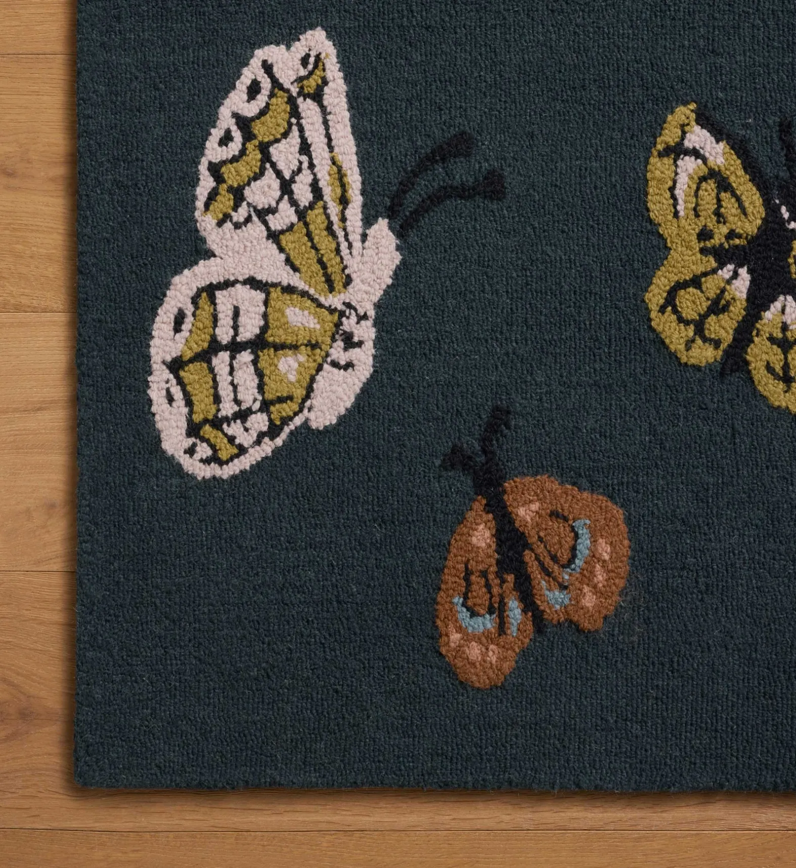 Highgrove Butterfly House Wool Hooked Rug