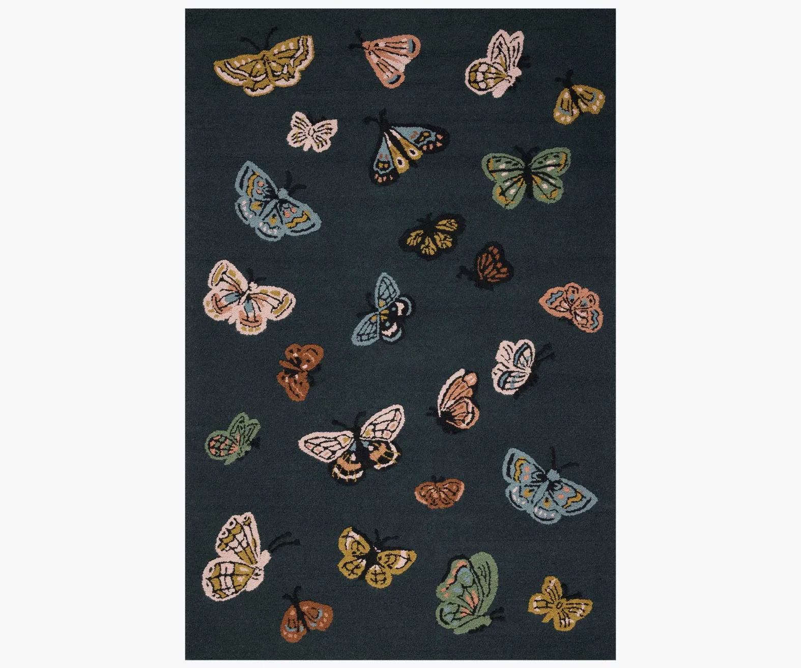 Highgrove Butterfly House Wool Hooked Rug