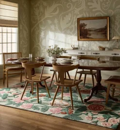 Highgrove Roses Wool Hooked Rug