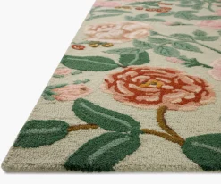 Highgrove Roses Wool Hooked Rug