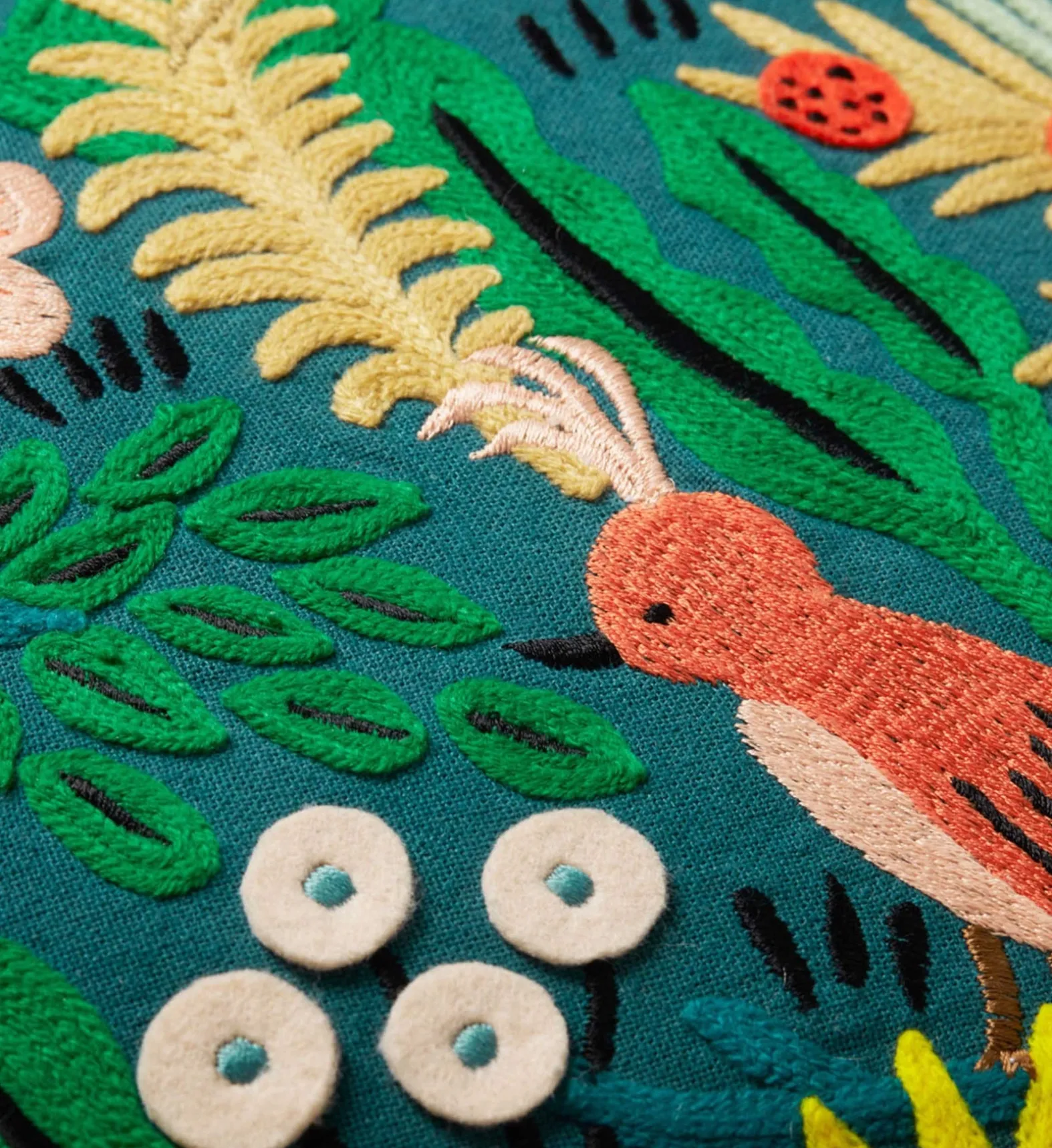 Jungle Embroidered Pillow