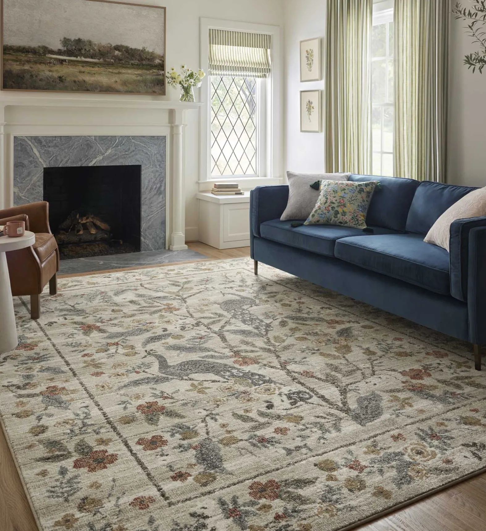 Laurel Peacock Garden Power Loomed Rug