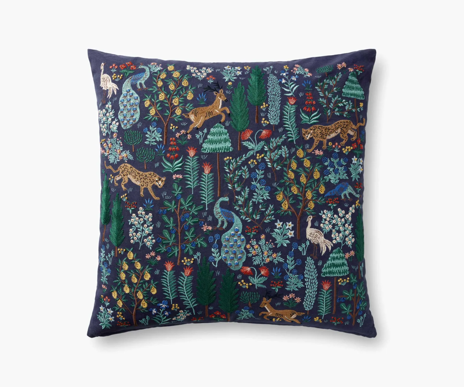 Menagerie Forest Embroidered Pillow