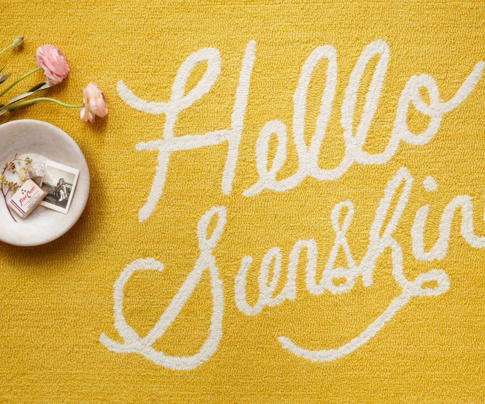 Minnie Hello Sunshine Wool-Hooked Rug