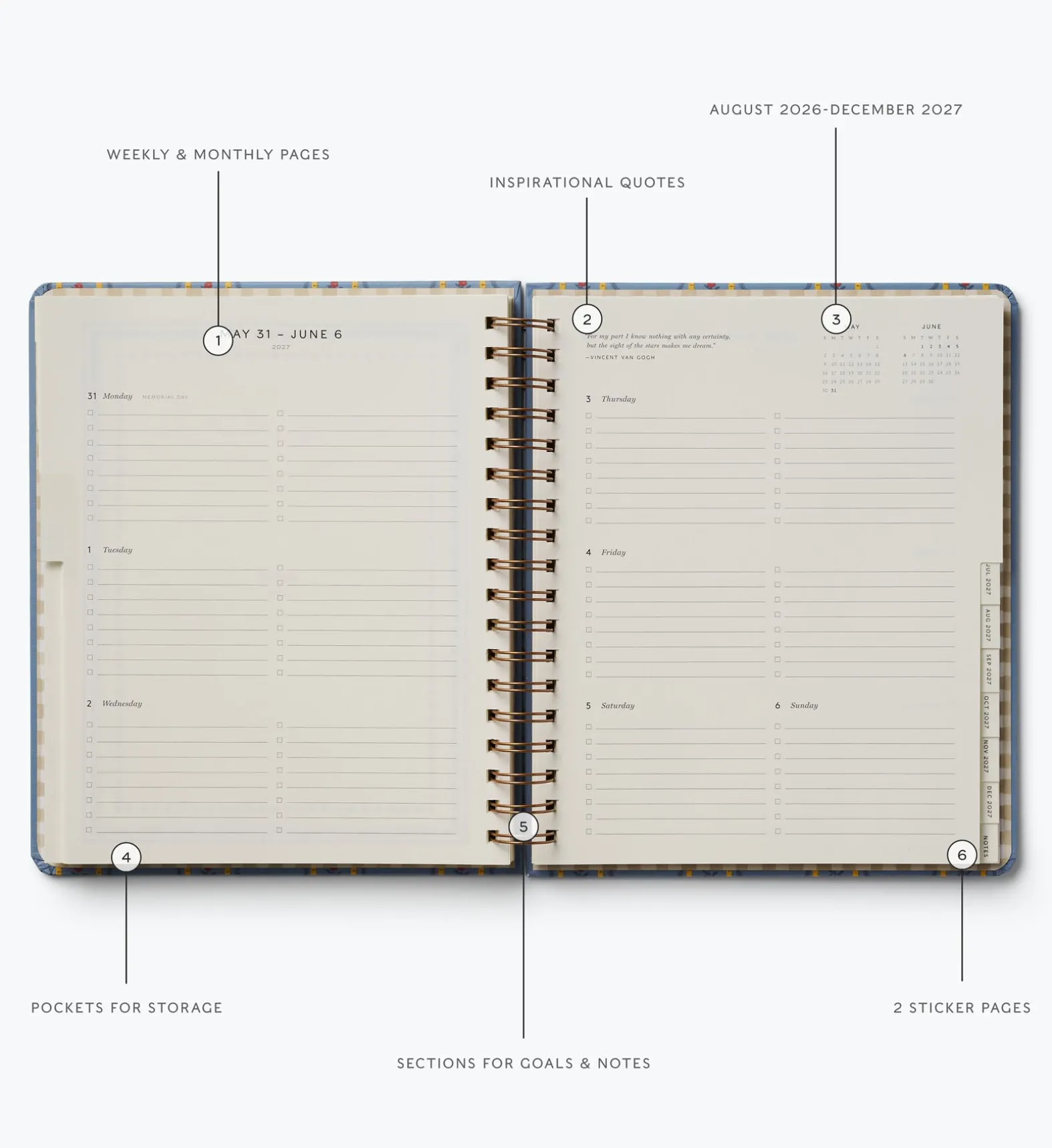 2026-2027 17-Month Academic Hardcover Spiral Planner