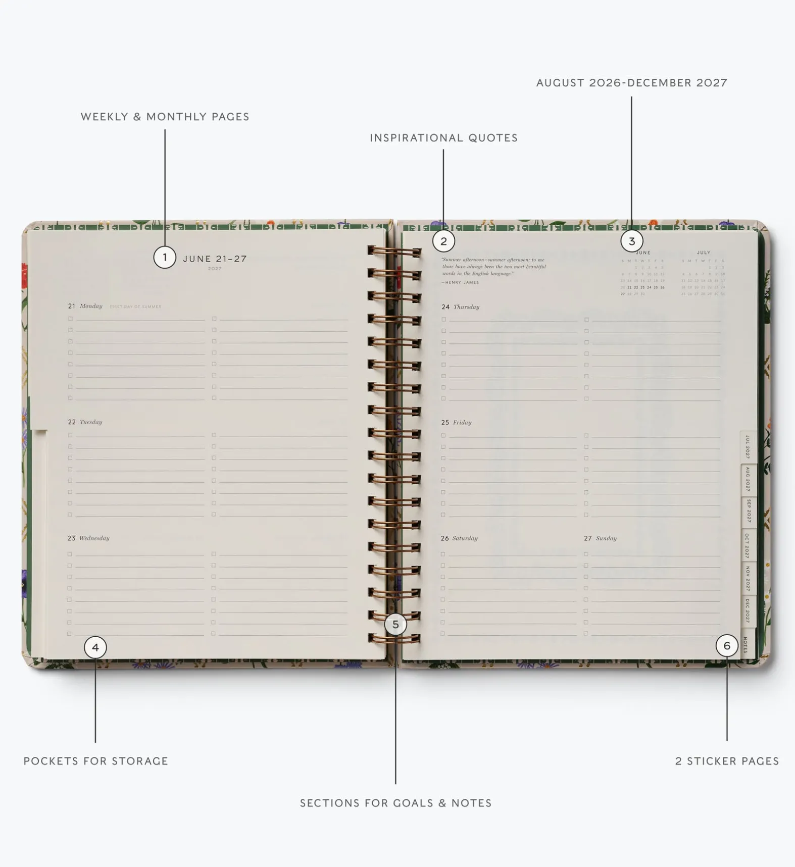 2026-2027 17-Month Academic Hardcover Spiral Planner