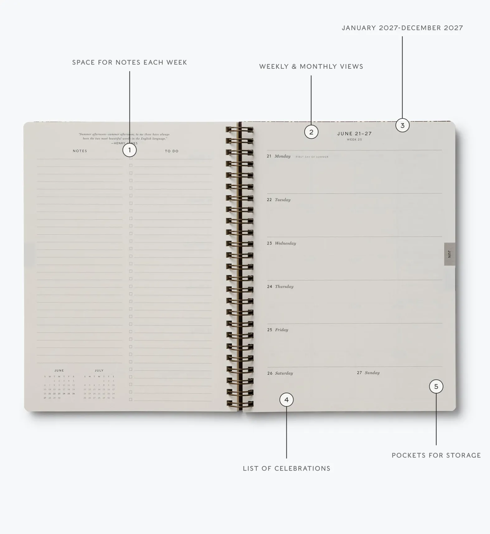 2027 12-Month Softcover Spiral Planner
