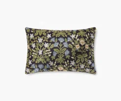 Mughal Rose Embroidered Lumbar Pillow
