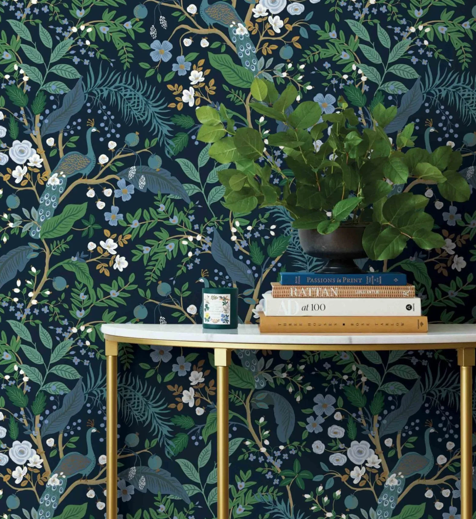 Peacock Garden Peel & Stick Wallpaper