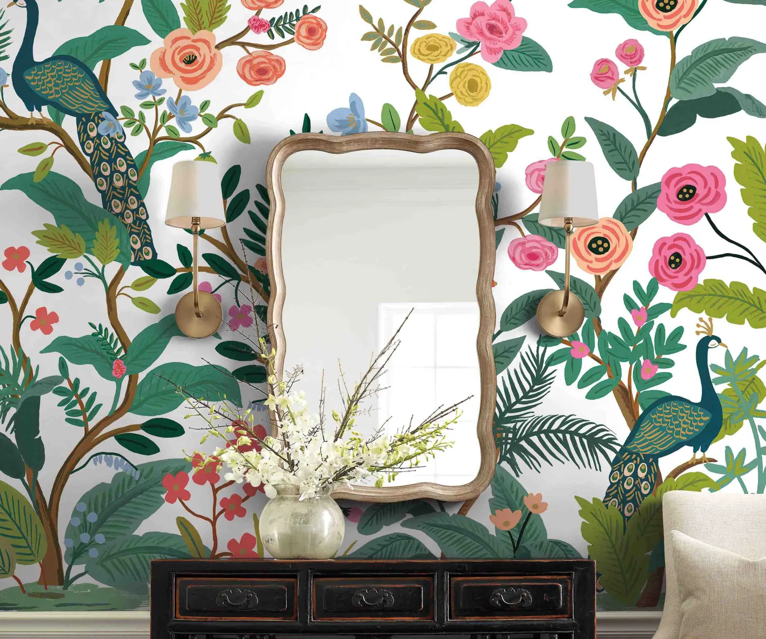 Peacock Wallpaper Mural Sample