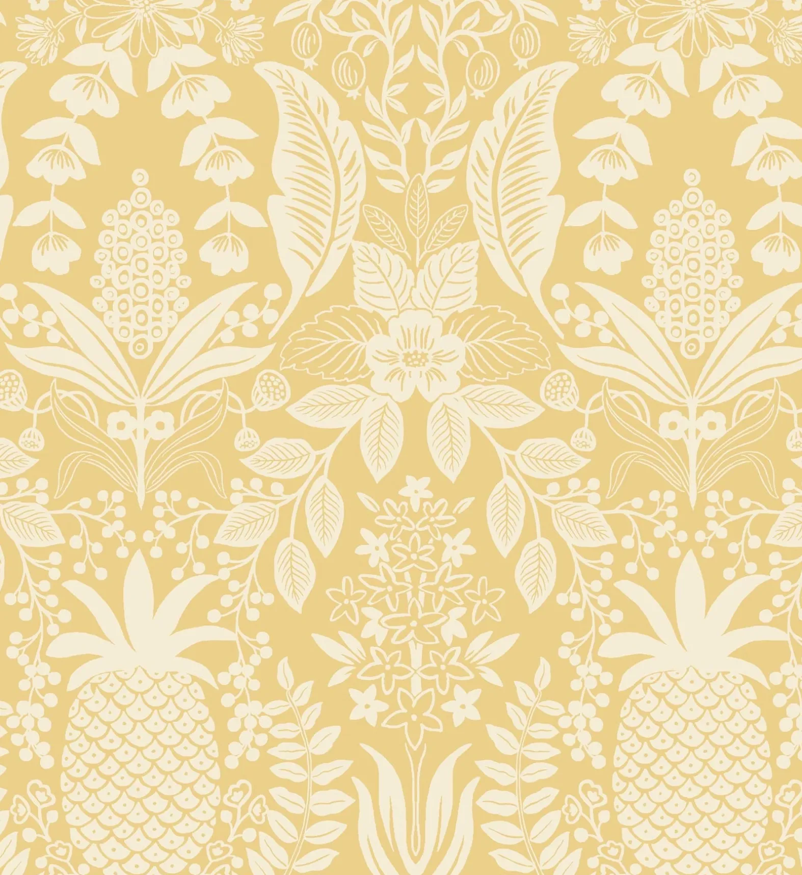 Pineapple Damask Wallpaper