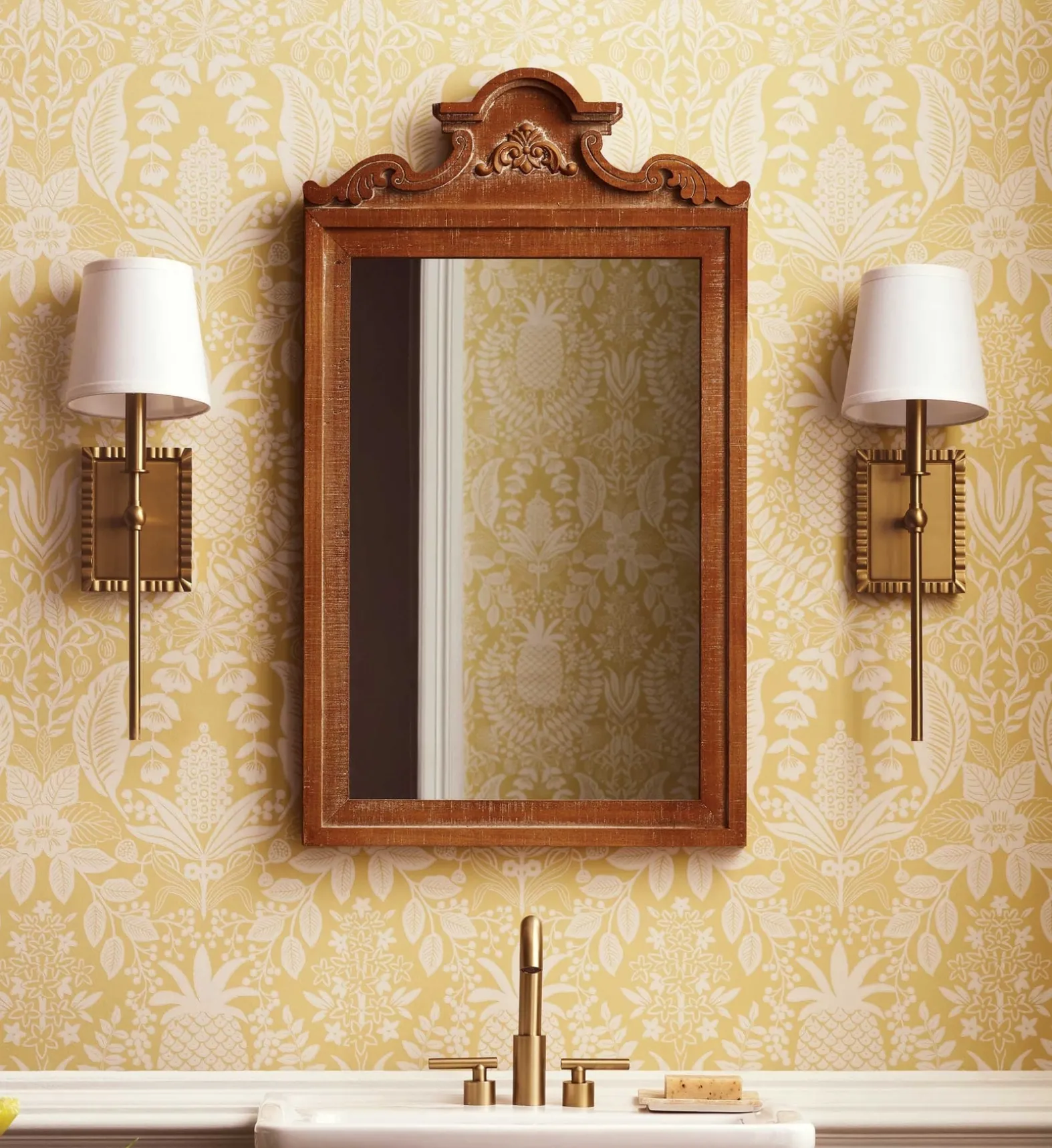 Pineapple Damask Wallpaper