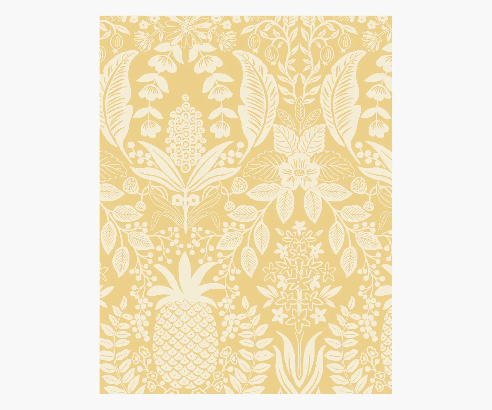 Pineapple Damask Wallpaper