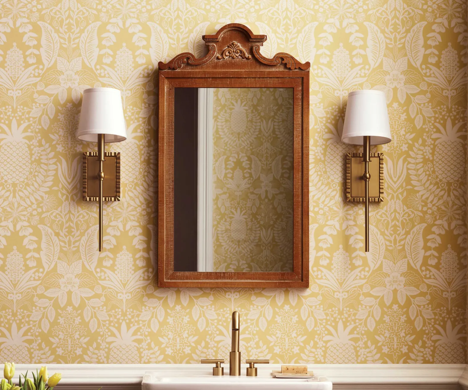 Pineapple Damask Wallpaper