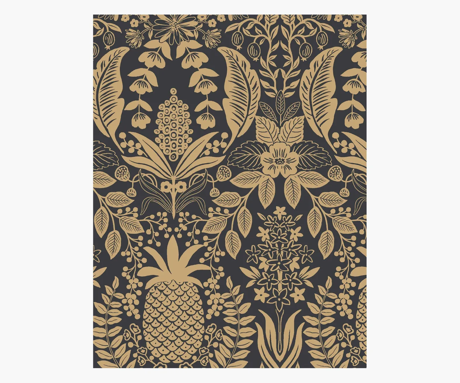 Pineapple Damask Wallpaper Sample