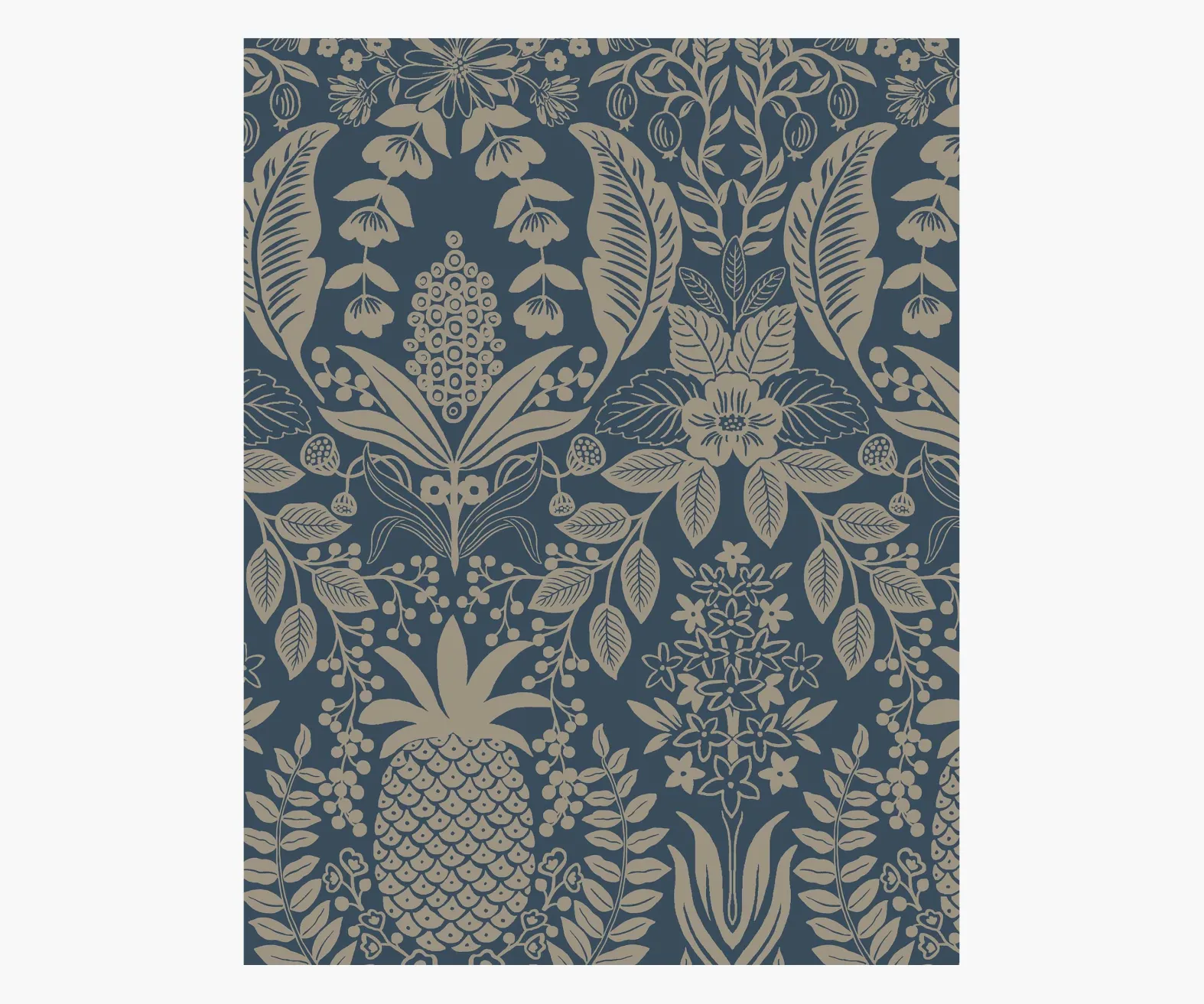 Pineapple Damask Wallpaper Sample
