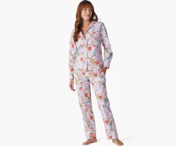 Poplin Button Front Long Set