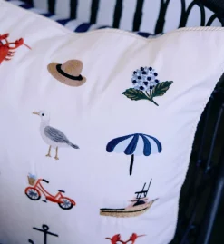 Seaside Embroidered Pillow