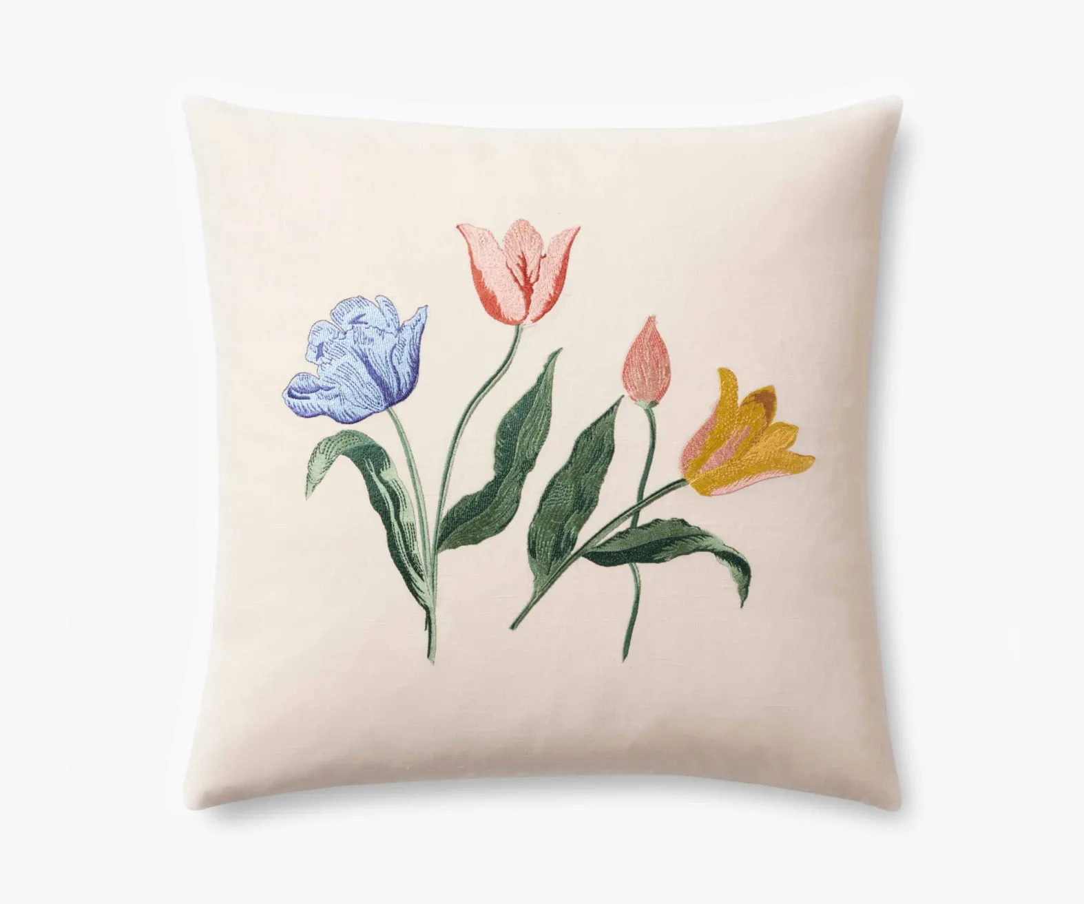 Tulips Embroidered Pillow