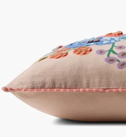 Vintage Garden Embroidered Lumbar Pillow