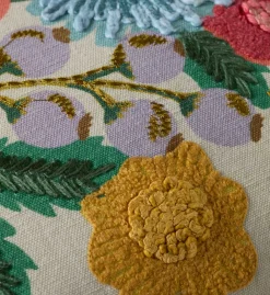 Vintage Garden Embroidered Lumbar Pillow