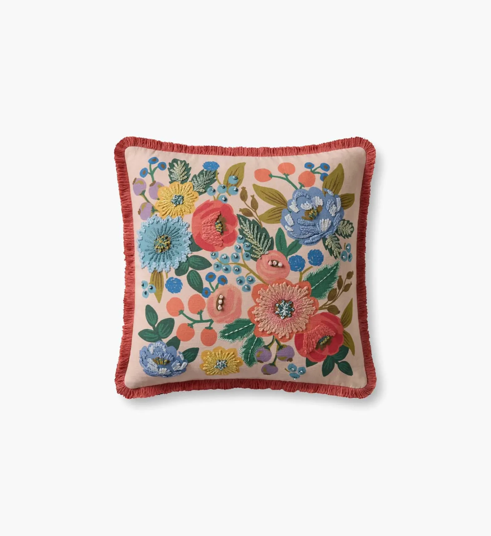 Vintage Garden Embroidered Pillow