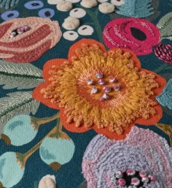 Vintage Garden Embroidered Pillow