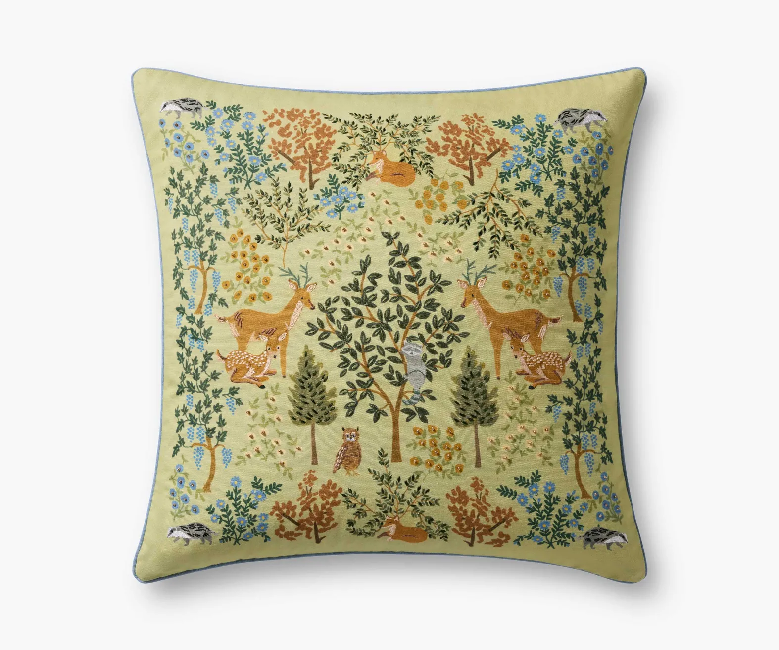 Woodland Forest Embroidered Pillow