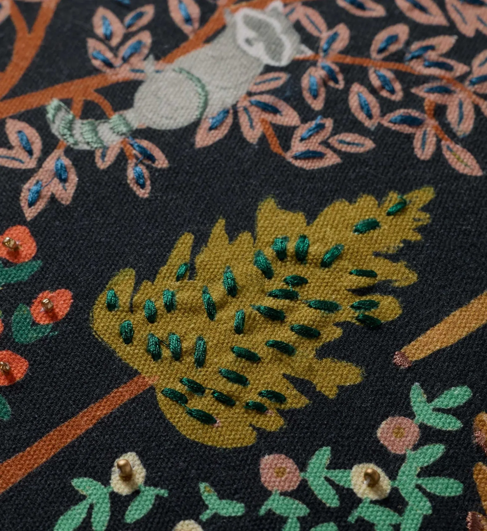 Woodland Forest Embroidered Pillow